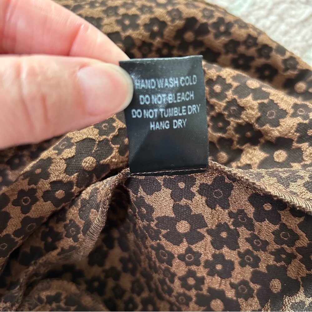 NWT Day + Moon Brown Floral Ruffle Babydoll Dress Size Small Autumn - Picture 5 of 11